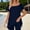 Dark Blue, variant on Womens Summer Tops Short Sleeve One Shoulder Chiffon Asymmetrical Hem Blouses
