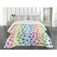 thumbnail image 3 of Ambesonne Colorful Quilted Bedspread Set 3 Pcs, Funky Geometric Retro, King Size, Multicolor, 3 of 5