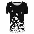 thumbnail image 4 of Edvintorg Blouses for Women Plus Size Fashion Lightweight Crew Neck Short Sleeve Casual Tops Women's Clothes Black L, 4 of 5