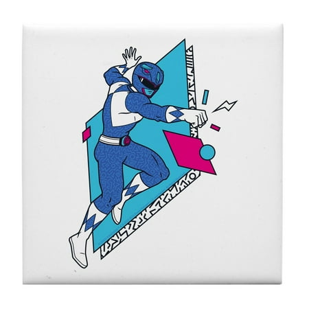 

CafePress - Power Rangers Blue Ranger Punching - Tile Coaster Drink Coaster