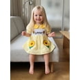 thumbnail image 3 of BemeyourBBs Newborn Baby Girl Summer Clothes Smocked Romper Dress Infant Baby Girls Summer Sunflower Dress Outfit Cute Embroidery Collar Short Bubble Sleeve Plaid Print Jumpsuit Playsuit, 3 of 9