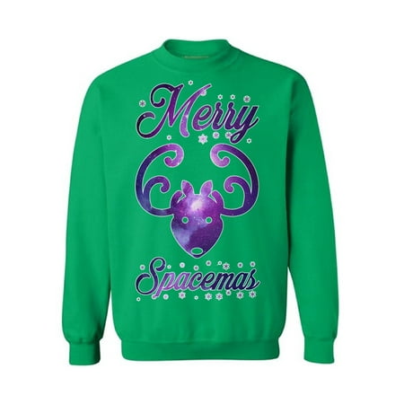Galaxy Wool Sweater - Awkward Styles Merry Spacemas Sweatshirt Spacemas Ugly Christmas Sweater Galaxy Christmas Ugly Sweater for Men Women's Christmas Outfit Funny Christmas Gifts Christmas Reindeer Galaxy Sweatshirt
