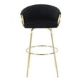 thumbnail image 4 of Claire Contemporary Glam 30" Fixed-Height Bar Stool With Gold Metal Legs And Round Gold Metal Footrest - Set Of 2, 4 of 8