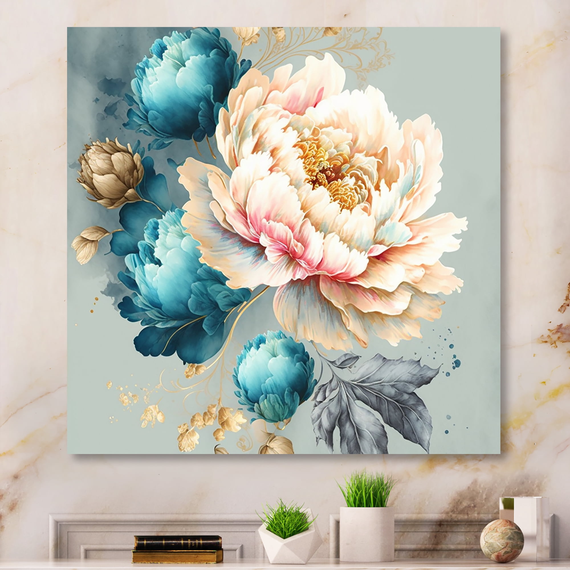 Designart Multi-Color Blooming Flowers IV Canvas Wall Art