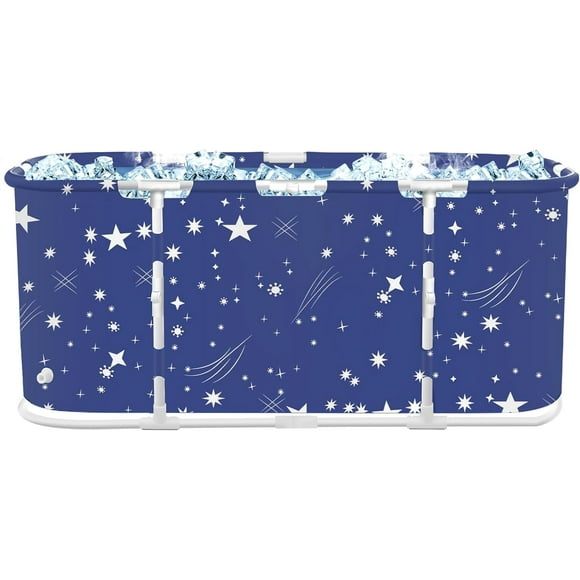Baignoire Portable Pliable, Baignoire SPA Familiale Séparée pour Salle de Bain, Baignoire de Trempage Debout pour Cabine de Douche, Maintien Efficace de la Température, Idéale pour Bain Chaud Bain de Glace 41x23x19 Pouces (Capacité de 81 Gal)
