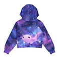 thumbnail image 5 of Xoenoiee Axolotl Galaxy Print Half Zip Hoodie Fleece Cropped Sweatshirt for Girls, Fall Winter Pullover Zip Up Jacket Coat for Kids Teens, 7-8 Years, 5 of 7