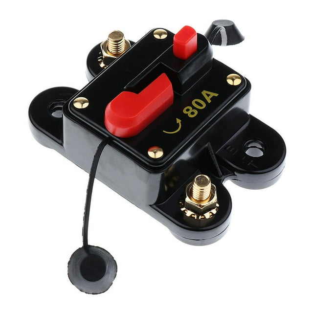 Interruptor de circuito Baoblaze 80A 12V-24V para coche barco resistente al agua reinicio manual
