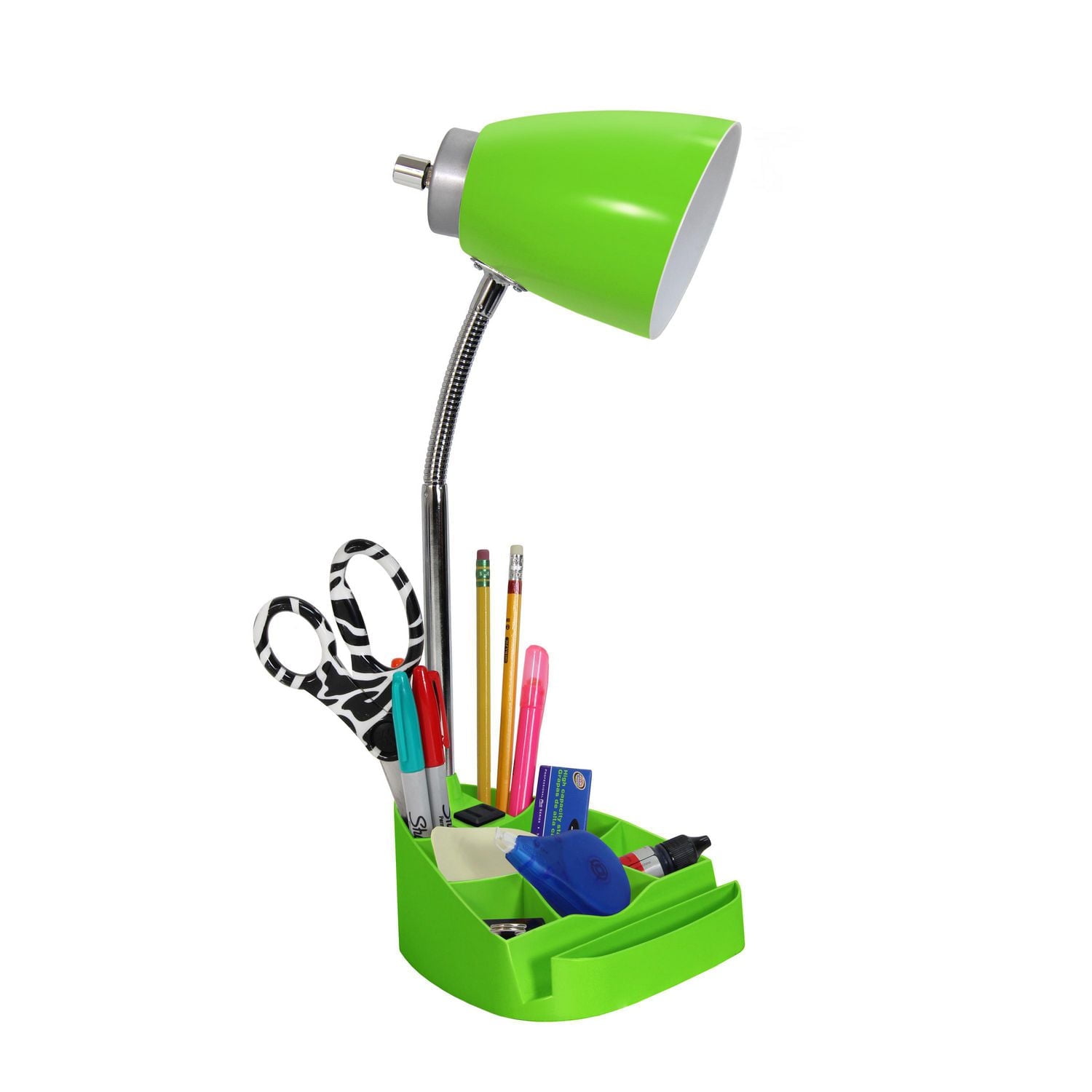 Lampe de bureau Limelights col de cygne avec support de livre pour tablette iPad et prise de charge, verte