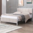 thumbnail image 3 of Mixoy Bed Frame, Linen Upholstered Platform Bed Bedroom, Bed Frame with Channel Tufted Headboard, No Box Spring Needed Beige - King, 3 of 5