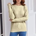 thumbnail image 7 of Fall Trendy Sweaters for Women Cable Knit Winter Warm Sweater Oversized Casual Fashion Pullovers Knitwear Beige, XXL, 7 of 7