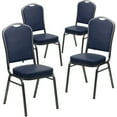thumbnail image 2 of Emma + Oliver 4 Pack Crown Back Stacking Banquet Chair in Navy Vinyl - Silver Vein Frame, 2 of 12