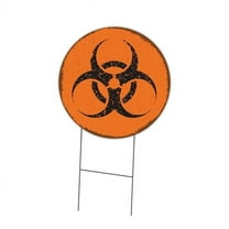 Corrugated Plastic Sign with Stakes 24 in. Circular - Biohazard