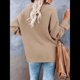 thumbnail image 5 of Suéteres de Gran Tamaño para Mujer, con Mangas Largas de Murciélago, Cuello en V Holgado, Botones, Estilo Henley, Jersey de Punto. Color Café L, 5 of 6
