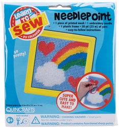 Colorbok Rainbow Learn To Sew Needlepoint Kit 6-" By " Yellow Frame Kids Toy 