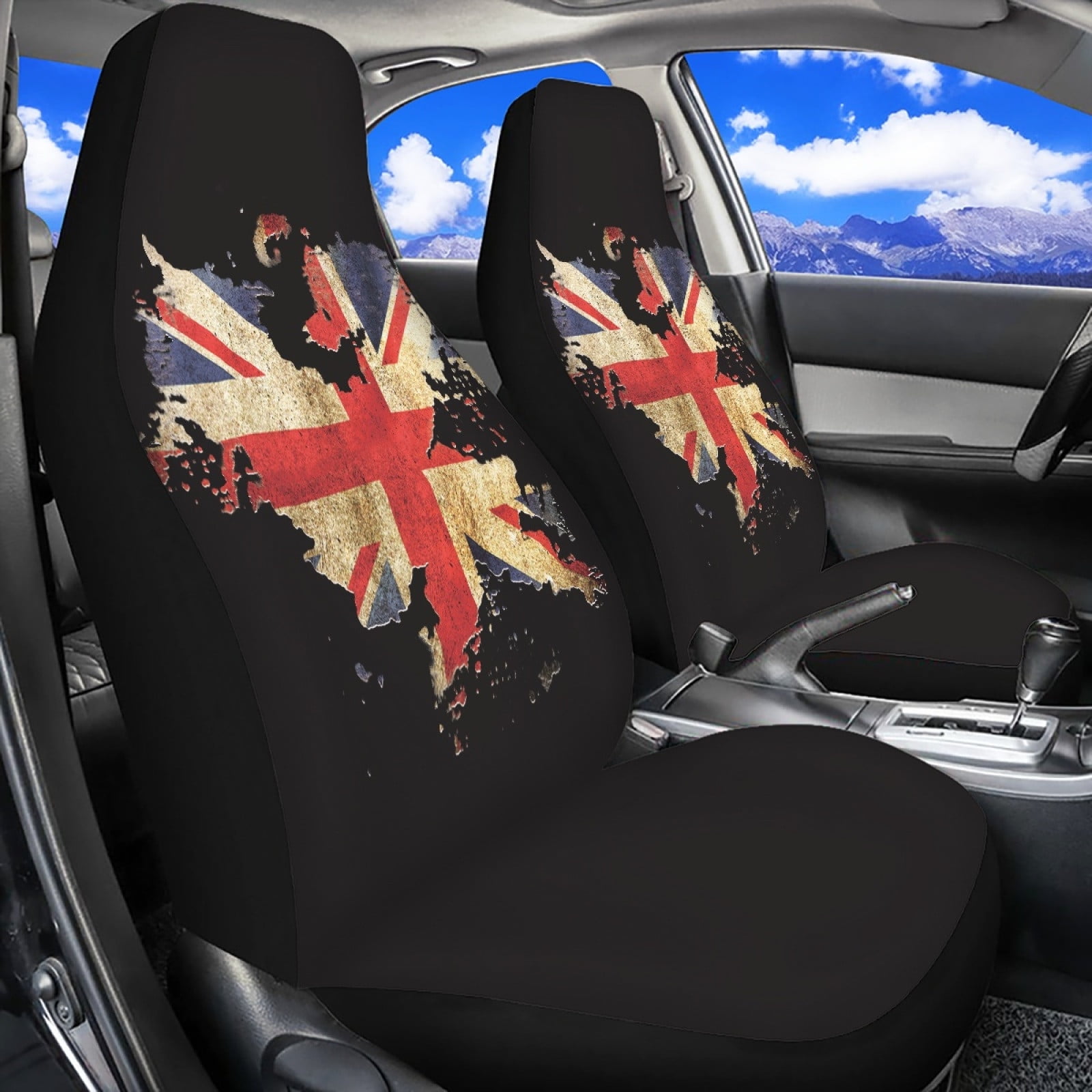 Car Seat Cover, Thin Breathable Elastic Fabric, High Back Bucket Seat Protector, All-Season Car Seat Protector, 2 Piece Set, Comfortable Car Seat Cover for Interior Protection