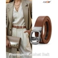 thumbnail image 3 of SUOSDEY Women Ratchet Belt Automatic Buckle Slide Belt for Jeans Dresses, 3 of 6