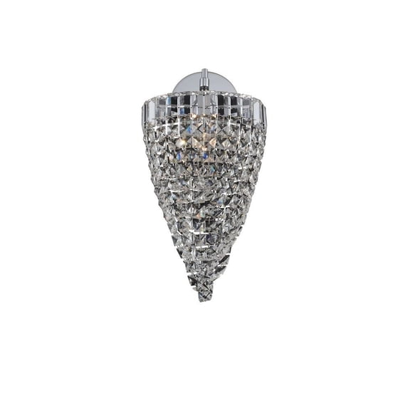 035320-010-FR001-Allegri Lighting-Mira - One Light Wall Sconce   Chrome Finish with Firenze Crystal