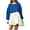 Blue, variant on LEAVINGSUO Fall Dresses for Women 2023 Fashion Women's Casual Over Sized Sweatshirt Long Sleeve Dress Round-Neck Ladies Patchwork Mini Dresses Navy M