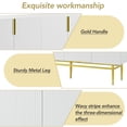 thumbnail image 6 of Modern Storage Cabinet with Adjustable Shelves and Open Countertop, Accent Entryway Console Table with 4 Doors, Sideboard Buffet Cabinet with Metal Handles and Legs for Bedroom Hallway, White, 6 of 9