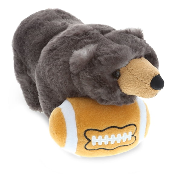 DolliBu Black Bear Stuffed Animal with Football Plush - Soft Plush Huggable Bear, Adorable Playtime Plush Toy, Cute Wildlife Gift, Football Plush Doll Animal Toy for Kids, Adults - 11 Inch