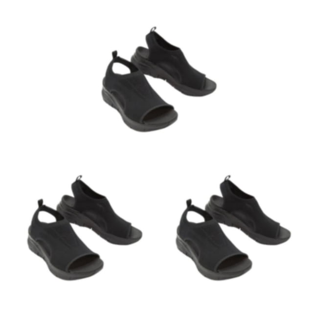 Qarigey Zapatos de punta transpirable para mujer Sandalias elegantes y livianas para informal Sandalias de cuña informales cómodas negro 45 Type1 NO1