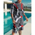 thumbnail image 3 of Conjunto de camiseta y pantalones cortos de playa informales con estampado digital 3D de animales para hombre, 3 of 5