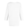 thumbnail image 4 of Basic T Shirts for Women Women's V+ Round-neck 3/4 Sleeve Solid Color Top, 4 of 6