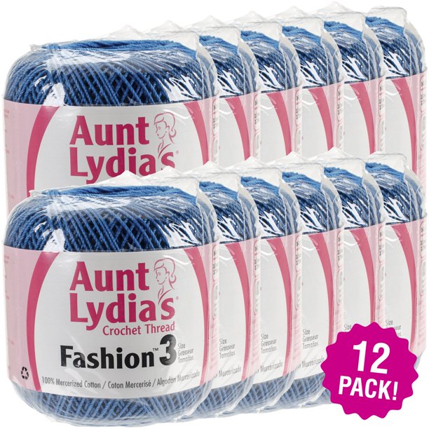 Aunt Lydia's Fashion Crochet Thread Size 3 Blue Hawaii, Multipack of