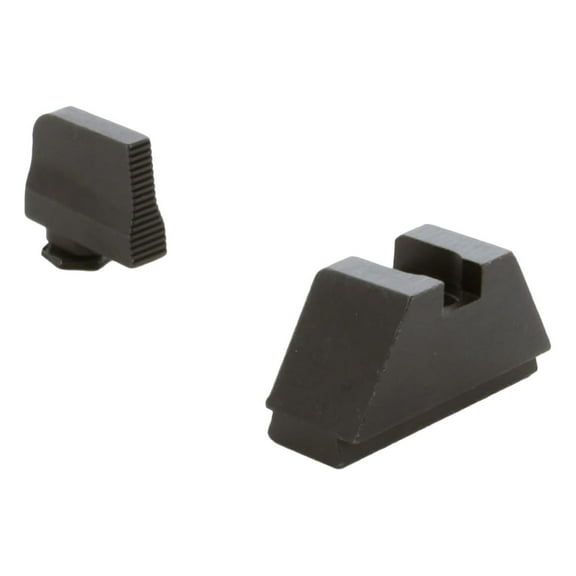 Optic Compatible Sight Set for - 2XL Tall Black Serrated .350" Front, Flat Black .429" Rear