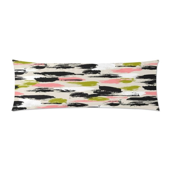 ABPHOTO Olive Green Stripes Body Pillowcase Pillow Cover Pillow Protector Two Sides Printing 20x60 inch