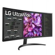 LG, 34WQ60C-B.AUS, Curved UltraWide QHD IPS HDR 10 Monitor, 3440 x 1440 Resolution, Computer Monitors, Black/34 in, 1, 1, 1