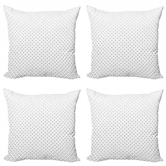 Ambesonne Geometric Throw Pillow Cover 4 Pack, Black Abstract Stars, 24", White Black
