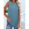 thumbnail image 5 of Women's Sleeveless Tank Tops T-Shirts Loose Crew Neck Basic Blouses Tunic for Casual Summer Blue XL, 5 of 8