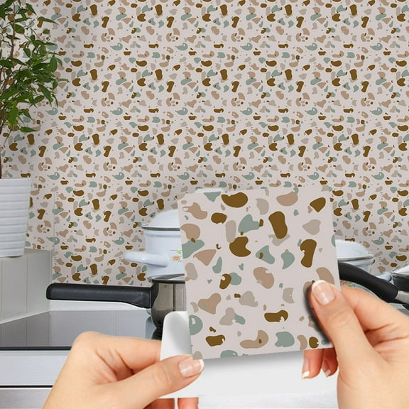 Peel and Stick Wallpaper Contact Paper Marble Modern White Wallpaper Removable Wall Paper for Cabinets Stone Drawers Countertops Bedroom Thicken Terrazzo Dot Self Adhesive Liner,9Pcs