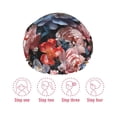 thumbnail image 5 of KLL Rose Flowers Pattern Shower Cap & Bath Cap for Women,Reversible Oversized Waterproof Shower Caps for all Hair Lengths,Elastic Reusable Bathing Hair Cap, 5 of 6