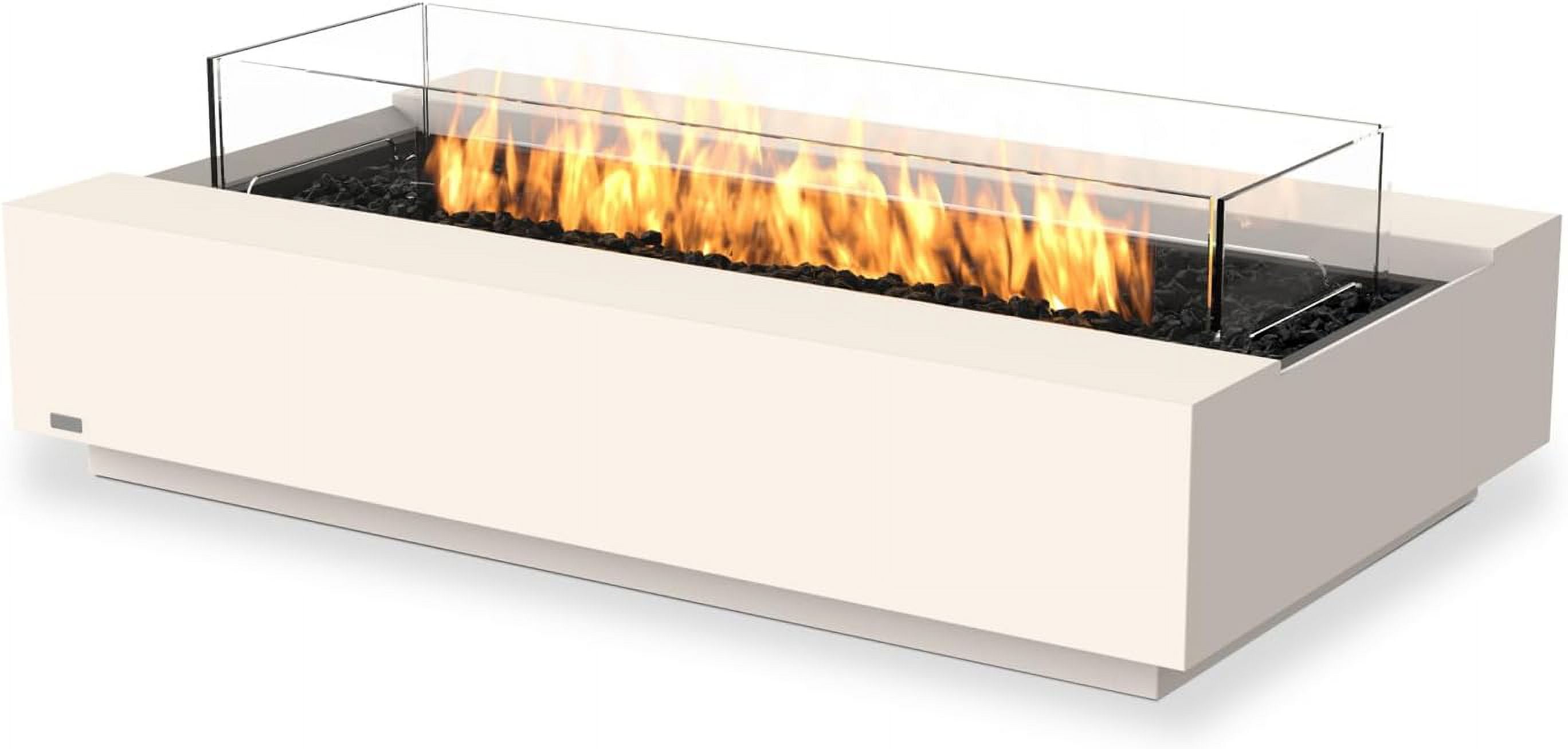 Ecosmart | Cosmo 50 Fire Pit Table | Bone Color | Stainless Steel Gas Burner | Elegant Curved Design with Versatile Wide Lip | Complements Any Decor and Setting