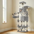 thumbnail image 1 of LEDREM 81.1-Inch Multi-Level Cat Tree with 13 Scratching Posts, 2 Perches & Hammock - Large Cat Tower for Indoor Cats, Light Grey, 1 of 6