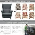 thumbnail image 6 of LKJYER Wing Back Wing Back,Stretch Printed Wingback Chair Slipcover with Elastic Bottom,No-Slip Universal Four Seasons for Armchair Sofa Cover Home Decoration, 6 of 7