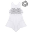 thumbnail image 3 of Hansber Lyrical Dance Costume for Girl Ballet Leotard Sequin Dance Outfits Contemporary Ballet Dress White 16, 3 of 5