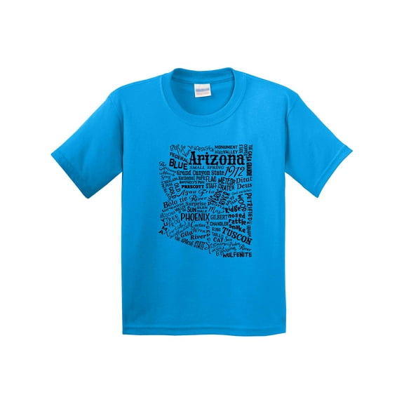 Inktastic Arizona Word Salad State Outline Youth T-Shirt