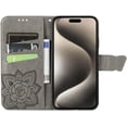 thumbnail image 2 of Case for iPhone 16 Pro Case Wallet Leather Flip Phone Case with Card Holder and Kickstand Magnetic Shockproof Protective Women Men Case for iPhone 16 Pro 6.3 inch Butterfly Grey SD, 2 of 10