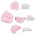 thumbnail image 2 of Zando 3Pcs Knit Toddler Hat and Glove Set Bow Baby Hats and Mittens with Elastic Wrist No Scratch Newborn Hats Soft Cotton Mittens 0-3 Months, 2 of 5