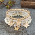 thumbnail image 2 of Queilt Set Bohemian Butterfly Crystal Stone Stretch Pendant Bracelets for Women Gold Beaded Stackable Stretch Bracelet Colorful Charm Jewelry Boho Summer Beach, 2 of 5