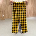 thumbnail image 4 of Fiaer Women's Pajamas Pants Plaid Plus Size Color Blocking Sleepwear Trousers Elastic Waisted Casual Trendy Comfort Pjs Joggers Yellow XL, 4 of 6