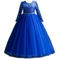 thumbnail image 6 of Gubotare Christmas Dress Toddler Girl Off Shoulder Flower Girl Dresses Sparkly Lace Appliques Puffy Tulle Pageant Dress for Girls Toddler Ball Gowns Size 6-7(Blue,6-7 Years), 6 of 6