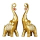 thumbnail image 1 of Estatuas de elefantes de la buena suerte para decoración del hogar y el escritorio. Dorado, 1 of 9