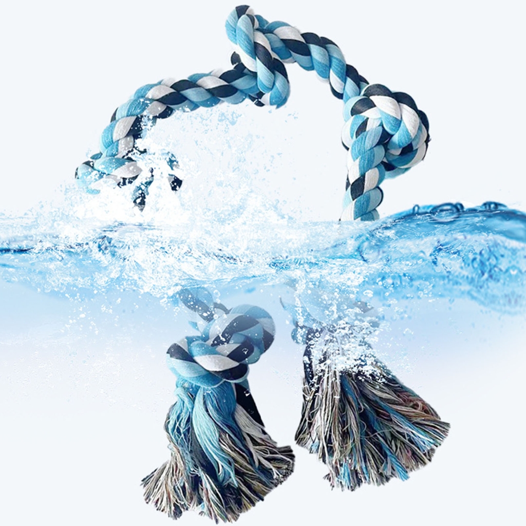 Strong Braided Dog Rope Toy with 5 Knots for Aggressive Chewer Interaction Teething Chewing Indoor Outdoor Exercise Toy