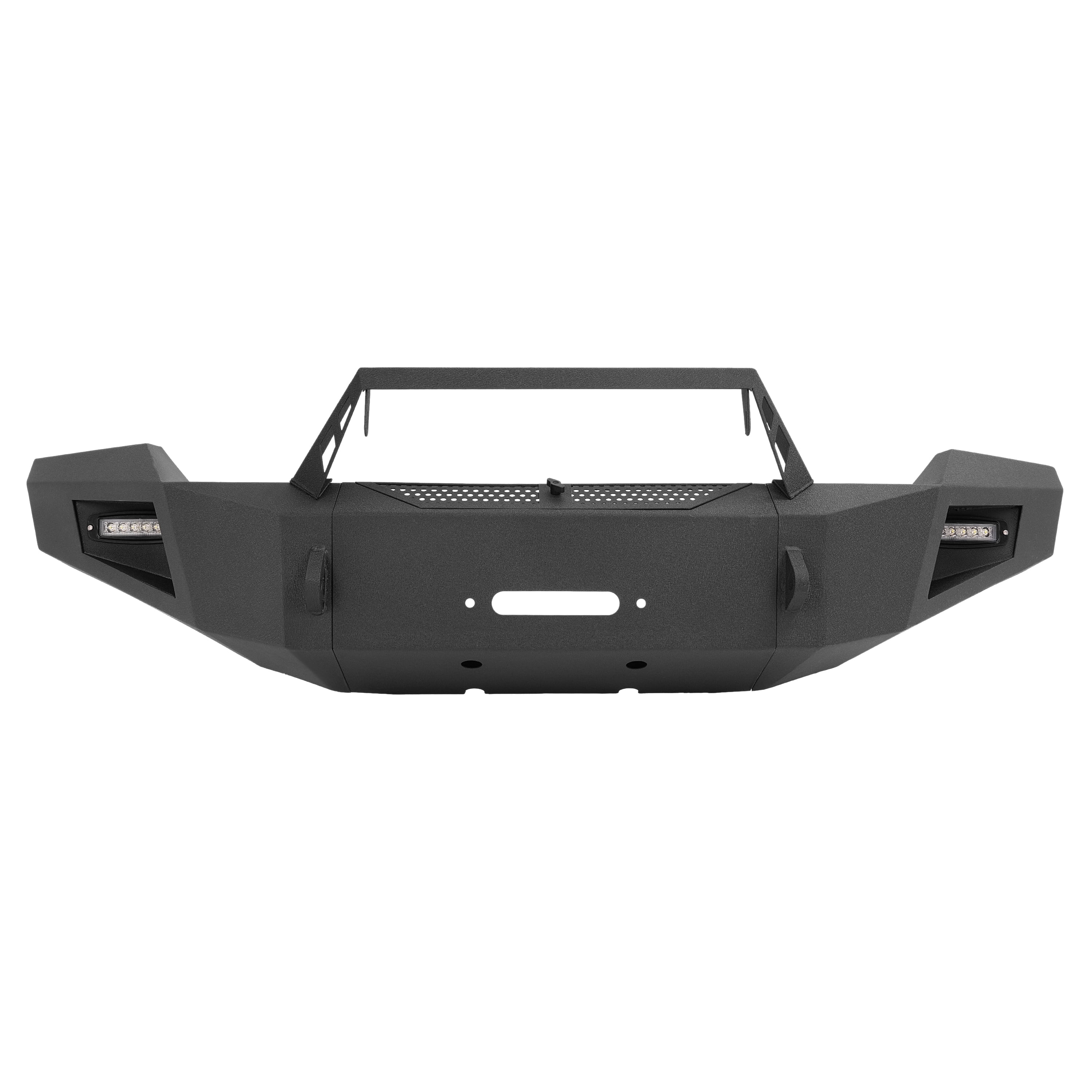 KOJEM Front Bumper, Fit for 2003 2004 2005 Dodge Ram 2500 3500 w/Winch Plate + LED Lights