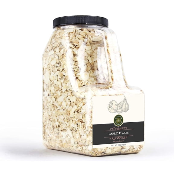 US-FARMERS All Natural Dehydrated Garlic Flakes Dry Slice Dried Garlic Garlic chips in Jar (3lb)