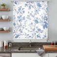 thumbnail image 5 of Blue White Spring Floral Sheer Curtains 45 Inches Long, Summer Botanical Birds Light Filering Curtains, Breathable Simi Curtain Privacy Drapes for Kitchen Bathroom Lightweight Small Window Treatment, 5 of 9